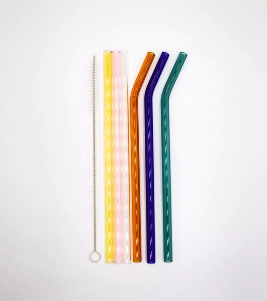 L’avant gardiste Wiederverwendbare mehrfarbige Glashalme