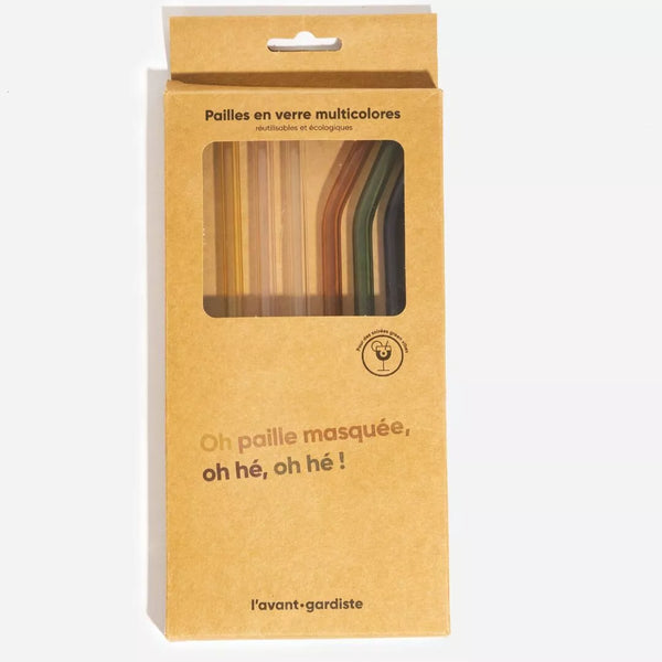L’avant gardiste Wiederverwendbare mehrfarbige Glashalme