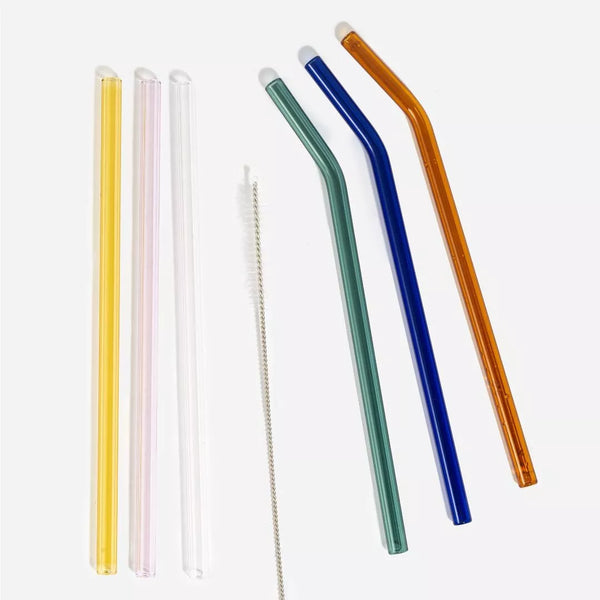 L’avant gardiste Wiederverwendbare mehrfarbige Glashalme