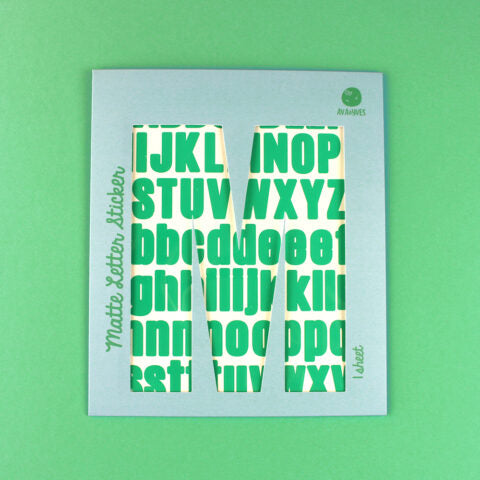 Matte Letter Sticker, grün