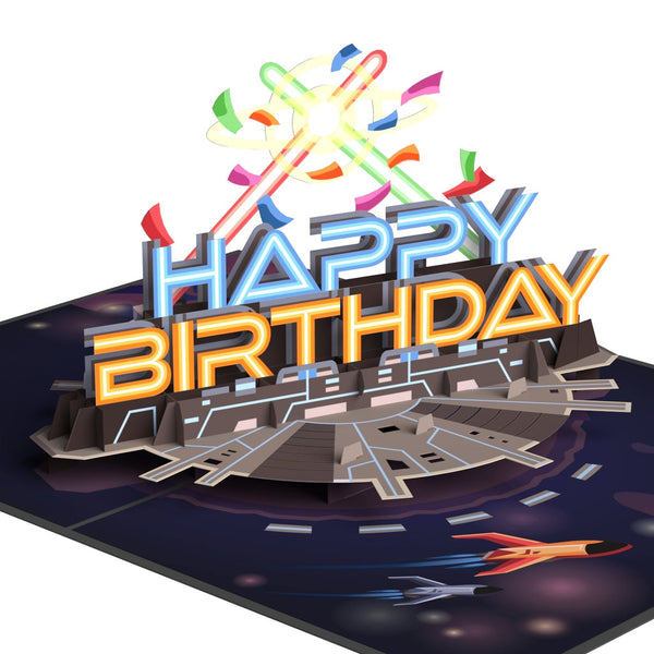 Galaktischer Geburtstag Pop-Up Karte