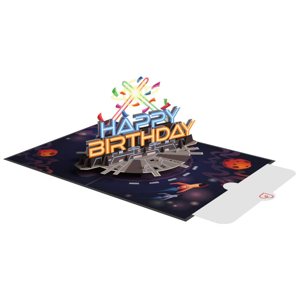 Galaktischer Geburtstag Pop-Up Karte