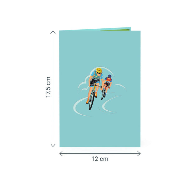 Rennradfahrer Pop-Up Karte