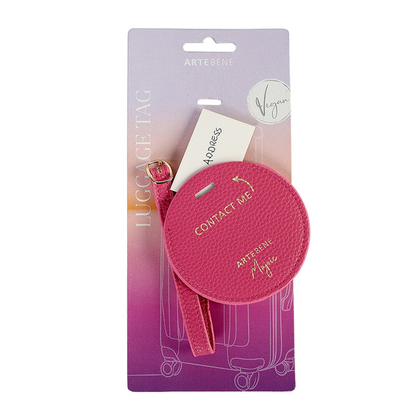 Taschenanhänger/Majoie 8,5cm rund pink