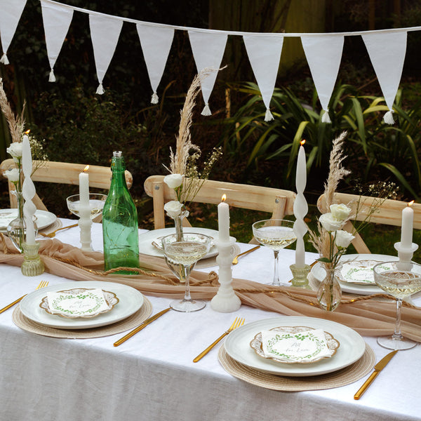 White Fabric Bunting