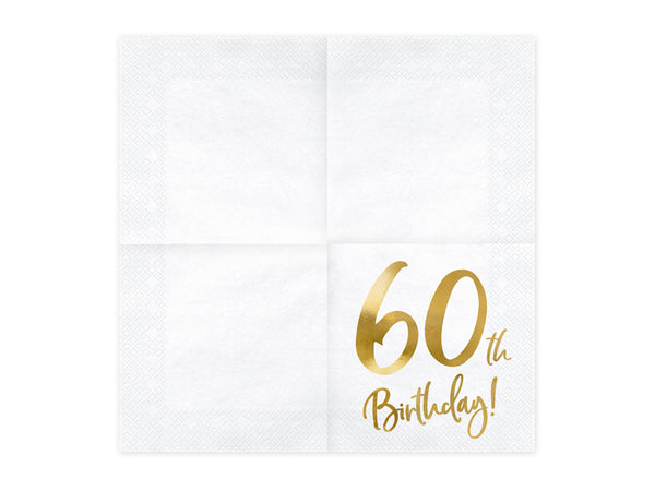 PartyDeco Servietten 60th Birthday