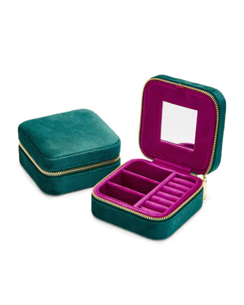 SOCASES Travel jewelery box color emerald / wildberry