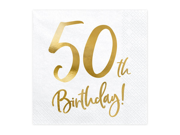 PartyDeco Servietten 50th Birthday