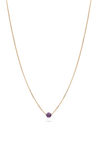 Birthstone Necklace Gold February