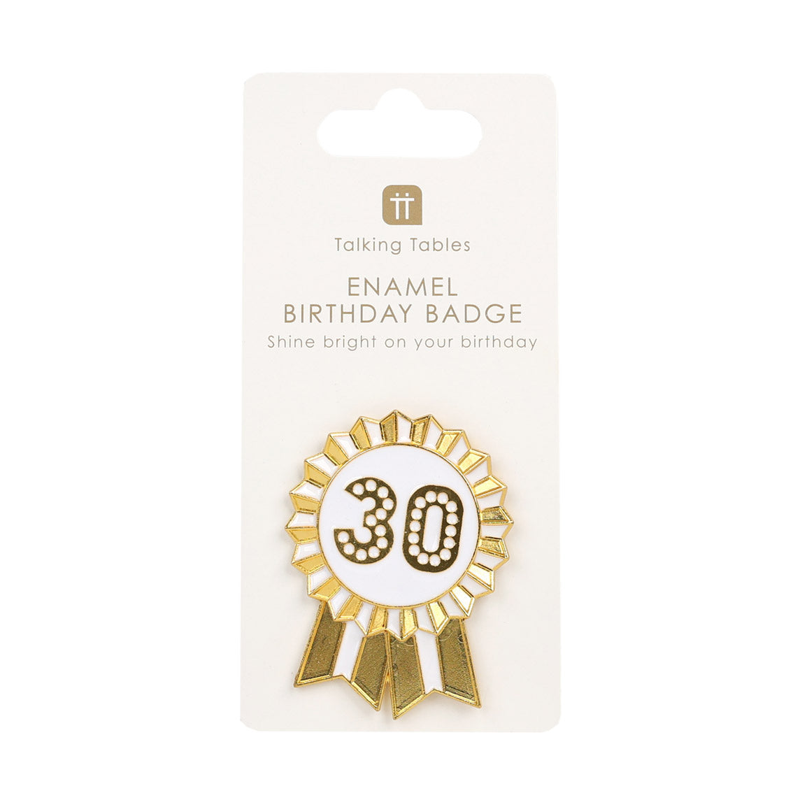 Luxe Gold Enamel "30" Pin Badge