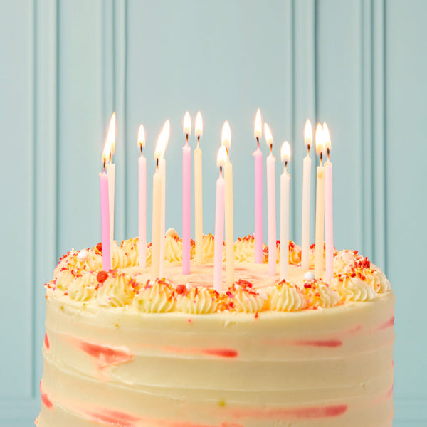 Tall Pastel Candles, 10cm - 16 Stück